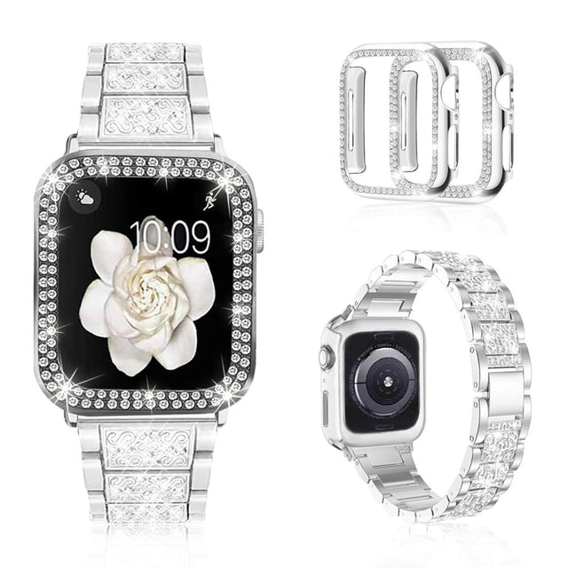 Correa de reloj Mosonio compatible con Apple de 40 mm con funda para mujer