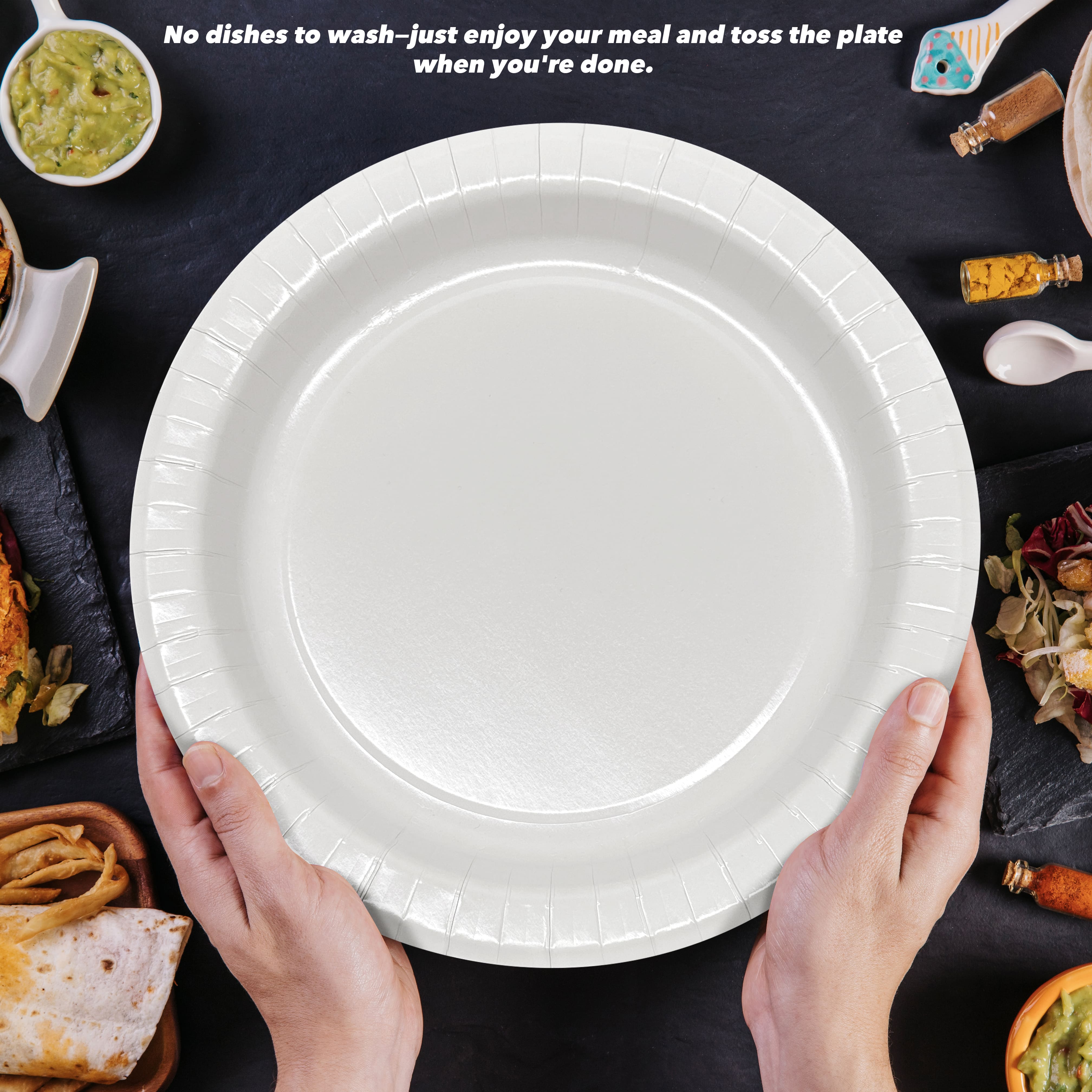 Three Leaf 10" Paper Plates, 240 Ct. (24 Packs Of 10) - White