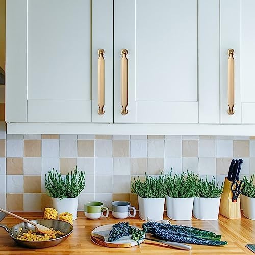 30 Pack 5 Inch(128mm) Brushed Brass Kitchen Cabinet Handles, Cabinet Pulls Kitchen Cabinet Hardware for Cupboard Drawer Pulls