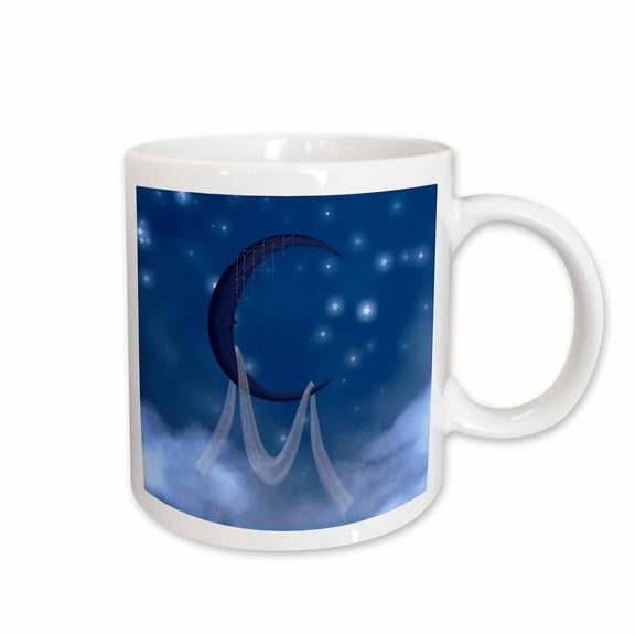 3drose, a Moon Sleeping in the Night Sky, 15oz Mug