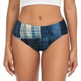 thumbnail image 1 of Fotbe Indigo Patchwork Quilt Calzones Estampados para Mujer – Ropa Interior de Algodón, Cómoda, Suave y Elástica-Large, 1 of 6