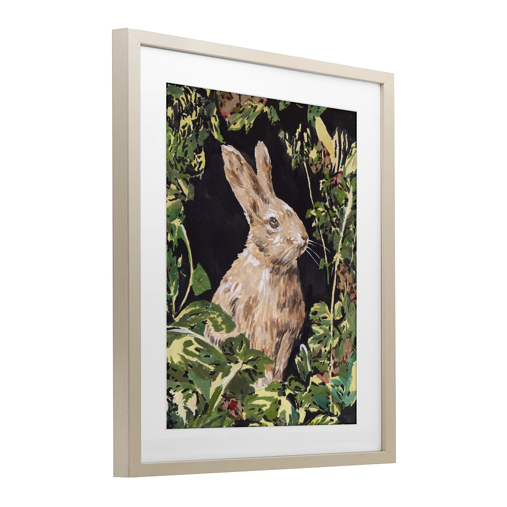 Stupell Industries Wreathed Botanicals Rabbit Birch Framed Print Under Glass, design by Melissa Wang