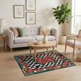 thumbnail image 3 of ODIKA 4'x6' Washable Area Rug Alt Dice Graphic Funky Aesthetic Checkerboard Men Cartoon Flowing Dynamic for Home Office, Under Desk, Non-Slip Chair-Friendly, Flatwoven, 3 of 7
