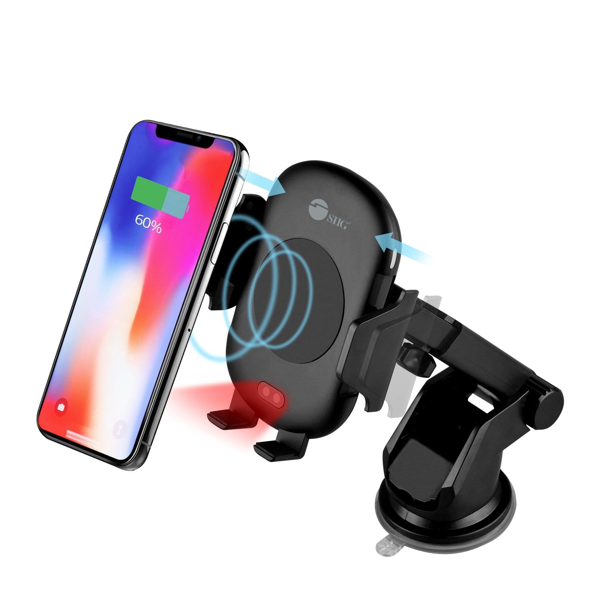 SIIG AutoClamping Wireless Car Charger Mount/Stand