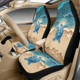 thumbnail image 3 of Xixirimido 5Pcs Car Seat Covers & Seatbelt Covers & Center Console Cover Set Universal Auto Accessories Fit for SUV Sedan Van Truck Leather Front Seat Cover, Beach & Sea Tutle, 3 of 8