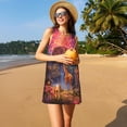 thumbnail image 3 of Pofeuu Lantern Giraffes Magical Forest Print Women's Sleeveless Dress, Loose Fit Summer Dress, Casual Tank Dress for Women, 3 of 7