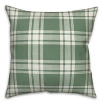 Creative Products Distress Plaid Green 18 x 18 Indoor / Outdoor Pillow