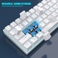 thumbnail image 6 of 60 Percent Mechanical Gaming Keyboard, White Gaming Keyboard with Blue Switches, Detachable Type-C Cable 60% Mini Keyboard with Powder Blue Light for Windows/Mac/PC/Laptop - White/Blue Switches, 6 of 6