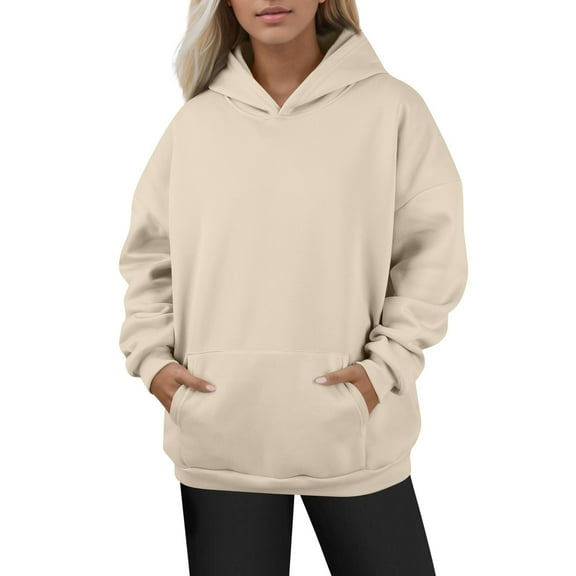 Topvent Women's Fashion Daily Versatile Casual Crewneck Sweatshirts Long Sleeve Solid Color Top Sweatshirts