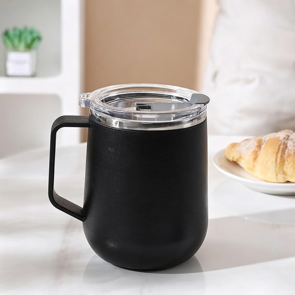 AUNVITO 17oz 304 Stainless Steel Coffee Mug Cup, Double Wall Insulated Tumbler for Hot Cold Drinks Home Office Travel Camping, 1pc