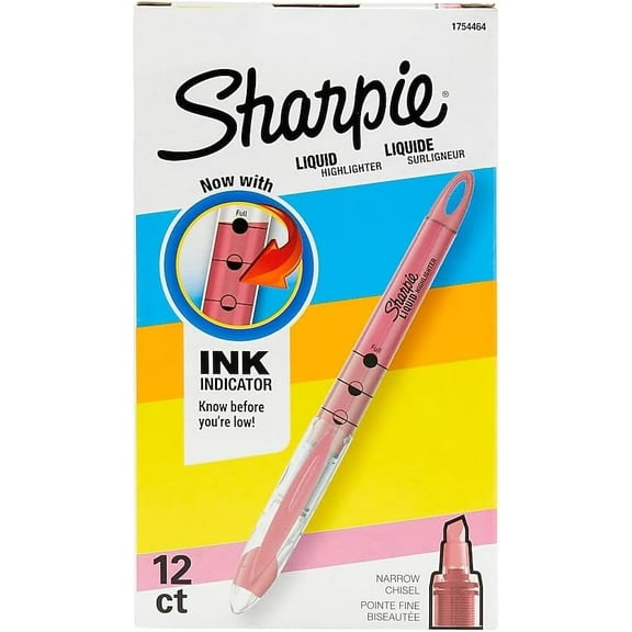 Sharpie 1754464 Accent Liquid Pen Style Highlighter Chisel Tip Fluorescent Pink Dozen