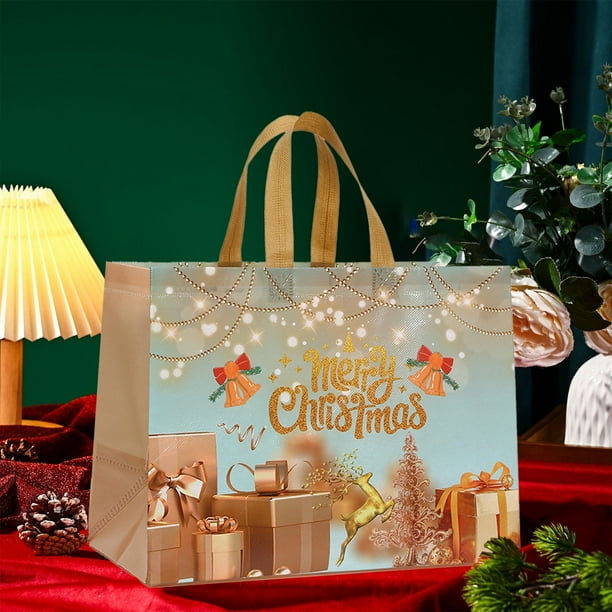 Decoraciones navideñas, adornos navideños, regalos navideños, bolsa de tela no tejida, bolsa de regalo navideña, bolsa de compras, bolsa impermeable, bolsa de almacenamiento plegable, bolsas no tejida