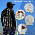 thumbnail image 4 of SEANATIVE Sun Protection Fishing Hoodie for Men, Long Sleeve Hooded Full Coverage 4th of July Fishing Shirt Workout Camping Running Hooded Top, S, Black Camo American Flag, 4 of 7