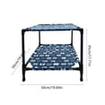 thumbnail image 3 of huayou Double Layer Elevated Pet Cot Bed, Cartoon Cat Print Removable Washable Fabric Cover, Decoration, for Small Pets Under 10kg Indoor Rest, 19.69x19.69x17.71 inch, Navy Blue, 3 of 6