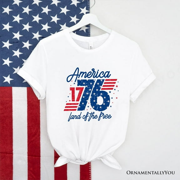 America 1776 Land of the Free T-Shirt, Vintage 4th of July Tee