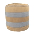 thumbnail image 7 of LR Home Medium Striped Indoor Cylinder Pouf, Tan/Gray, 16" x 16" x 16", 7 of 7