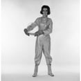 thumbnail image 2 of Studio portrait of female astronaut holding helmet Poster Print, 2 of 2