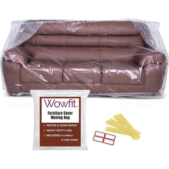 4mil Couch Cover for Moving, Clear Sofa Storage Bag, 92Wx42Dx62/41H