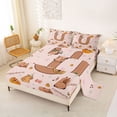thumbnail image 2 of Erosebridal Brown Capybara Bed Sheets for Kid, Initial U Letter King Sheets, 4pcs, 2 of 5