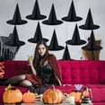thumbnail image 5 of halloween decor 12 Halloween hanging witch hat decorations and 35-yard hanging rope costumes, witch costumes, black hanging wizard hats, floating porch courtyard decorations, 5 of 6