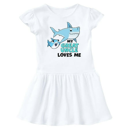 

Inktastic My Great Uncle Loves Me with Cute Sharks Gift Baby Girl Dress