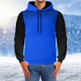 thumbnail image 3 of CAICJ98 Hoodies For Men Full Zip Men's Sweater 1/4 Zip Up Striped Pullover Fall Winter Color Block Polo Sweatshirts Blue,M, 3 of 5