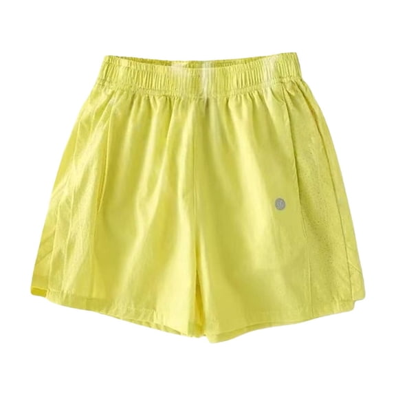 GiLiling Girls Quick Dry Athletic Shorts, Elastic Waist Lightweight Breathable Summer Sports Shorts for Kids Teens (Yellow, 9-10 Years)