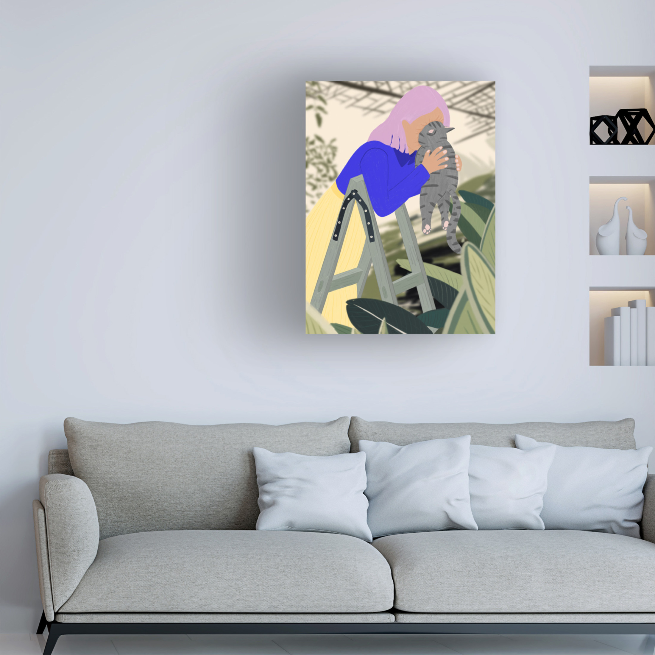 Trademark Fine Art Jota de jai Hi Kitty, I love you! Canvas Wall Art