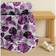 thumbnail image 4 of Soimoi Purple Cotton Voile Fabric Monstera Leaf & Floral Printed Craft Fabric by the Yard 42 Inch Wide, 4 of 7