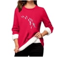 thumbnail image 1 of Haut en Polaire d'Hiver pour Femmes, Chemise à Manches Longues Imprimée Col Rond, Couche de Base Chaude en Polaire Douce pour Tenue Décontractée, 1 of 3