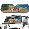 thumbnail image 2 of POLERO Car Windshield Sun Shade, Beach Corgi Car Window Shades Heat Reflective Interior Cool, Universal Fit for Most Cars Off-road Vehicle SUV, Foldable & Portable Design, 2 of 7