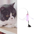 thumbnail image 3 of GROWTH TANK Cat Feather Toy with Long-Rod Funny Cat Teaser Rod for Scratching Exercise Pink, 3 of 9