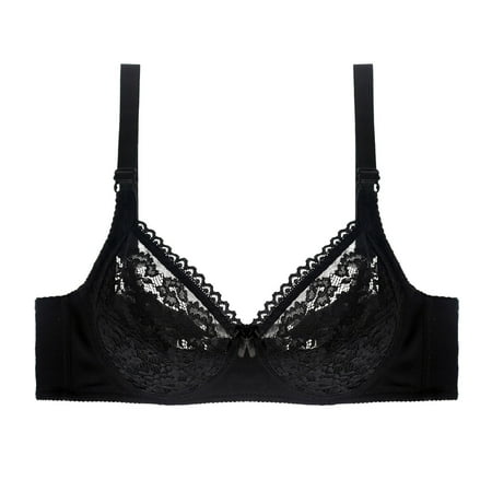 

ZMHEGW Sports Bras for Women Underwire Yoga Bra Solid Print Black 46