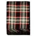 thumbnail image 3 of NYFASHION101 Women's Soft Tassel Tartan Plaid Shawl Scarf Wrap, Black/Red, 3 of 3