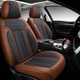 thumbnail image 3 of Fit for Ford Ranger 2024 Seat Cover, Brown Car Seat Covers, Faux Leather 5 Seats Full Set Retain Seatbelt Port Protect and Upgrade Seats, Only for Crew Cab and XLT,XL,LARIAT, Protect Car Seats, 3 of 6