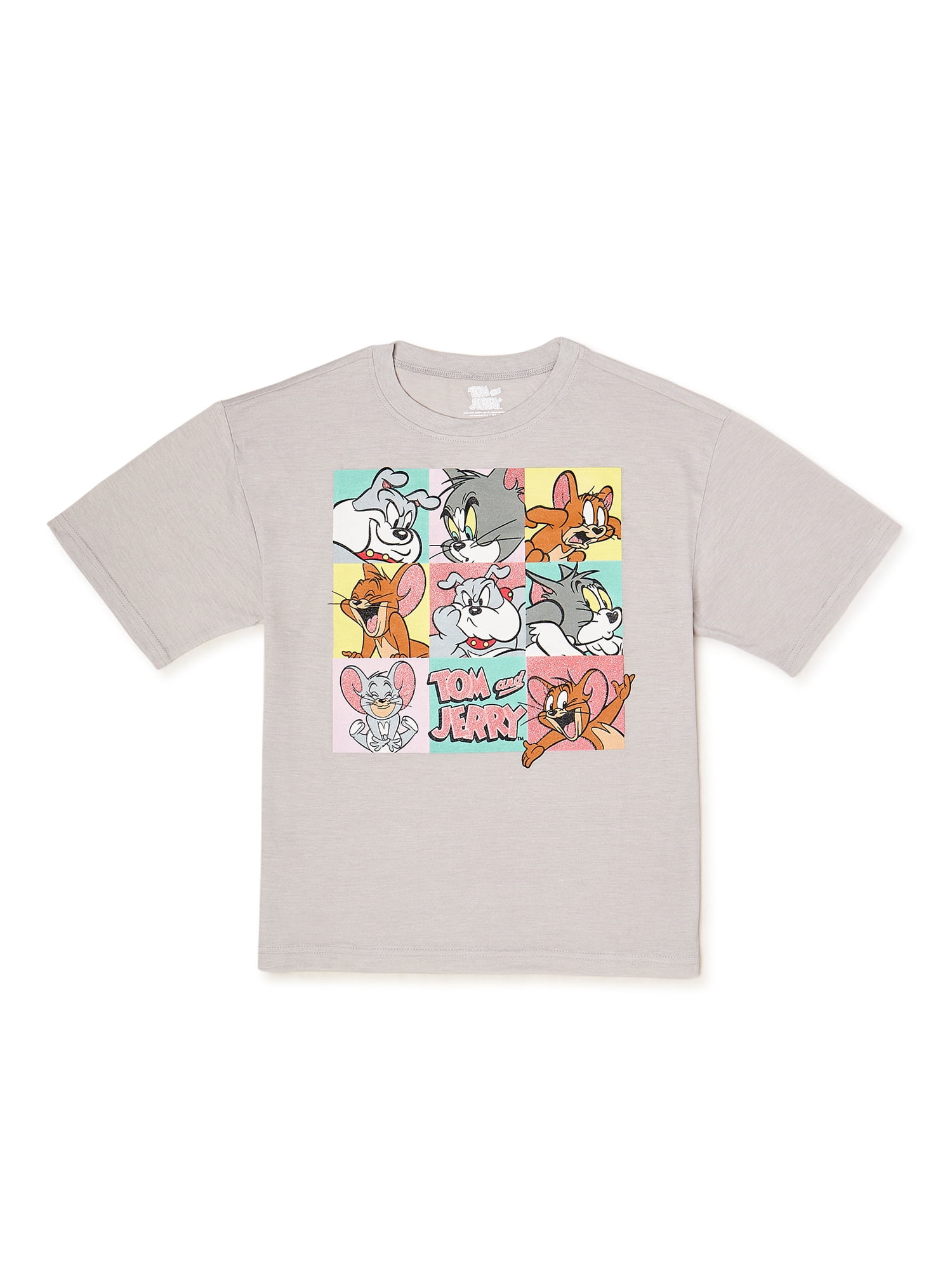 Tom and Jerry Girls Oversized T-Shirt, Sizes 4-16