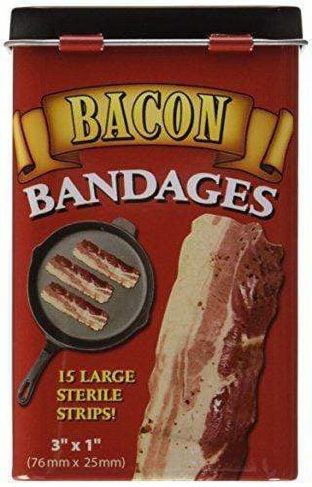 BACON shaped themed Adhesive Bandages 15 Die Cut Sterile Strips