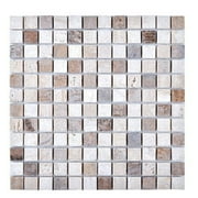 Legion Furniture MS-STONE01 Tile Mosaic With Stone, 12" X 12", Beige/Brown