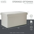 thumbnail image 5 of Simplify Faux Leather Double Folding Storage Ottoman, Modern, Ivory, 5 of 8