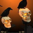 thumbnail image 6 of Decorations, Outdoor Solar Scary Skull Lights, Realistic Skeleton Crows Solar Walkway Lights, Waterproof Garden Lights for Yard Outside Pathways, 6 of 7