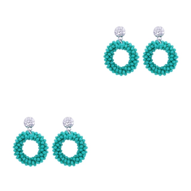 Qarigey Pendientes de gota hechos a mano para mujer, aretes tejidos exquisitos y elegantes Type8 NO8