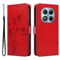 thumbnail image 1 of For Xiaomi Redmi Note 14 Pro 4G PU Leather Case Flower Pattern Wallet Stand Phone Cover - Green, 1 of 5