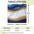thumbnail image 2 of Blue Gold Wave Marble Pattern Square Fitted Tablecloth with Elastic Edge,Square Table Cover,Washable Elastic Table Cover for Home Kitchen Party Decor 34"x34", 2 of 6