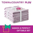 thumbnail image 2 of TOWN & COUNTRY PLAY 4-Piece Striped Reversible Terry Brights Washcloth Set, 13"x13", 100% BCI Cotton, Plush & Absorbent 550GSM, Grape Purple, 2 of 8
