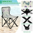 thumbnail image 4 of WOBOGO Intricate Indian Patterns Camping Chair Convenient Four Corner Backrest Folding Stool Can Hold Up to 220lbs, 4 of 8