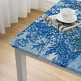 thumbnail image 4 of HAOXIT  Polyester Fabric Blue Floral s Washable Wrinkle Resistant Dining Outdoor Table Cloth for Kitchen Party Restaurant Picnic Home Decor 52*52, 4 of 7