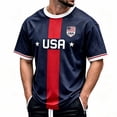 thumbnail image 4 of 250 Anniversary USA Shirt Men Men's Soccer Football Graphic Tee Everyday Comfort Casual Style 4Th of July Shirt Dark Blue L, 4 of 4