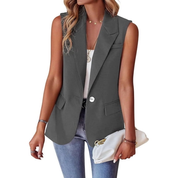 utcoco Women's Casual Business Sleeveless Blazer Vest with Pockets