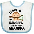 thumbnail image 3 of Inktastic Monkey I Love Hanging out with My Grandpa Boys or Girls Baby Bib, 3 of 4