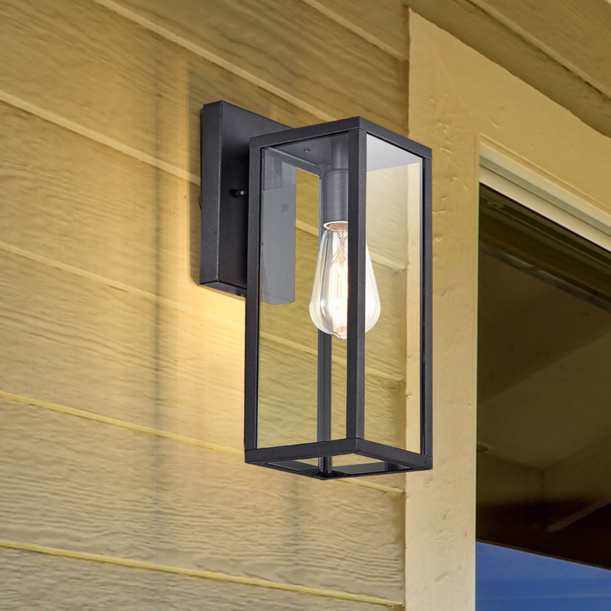 Outdoor Wall Light,Waterproof Outdoor Wall Lamps Porch Lights Wall Lantern, Wall Sconce with Seeded Glass Shade